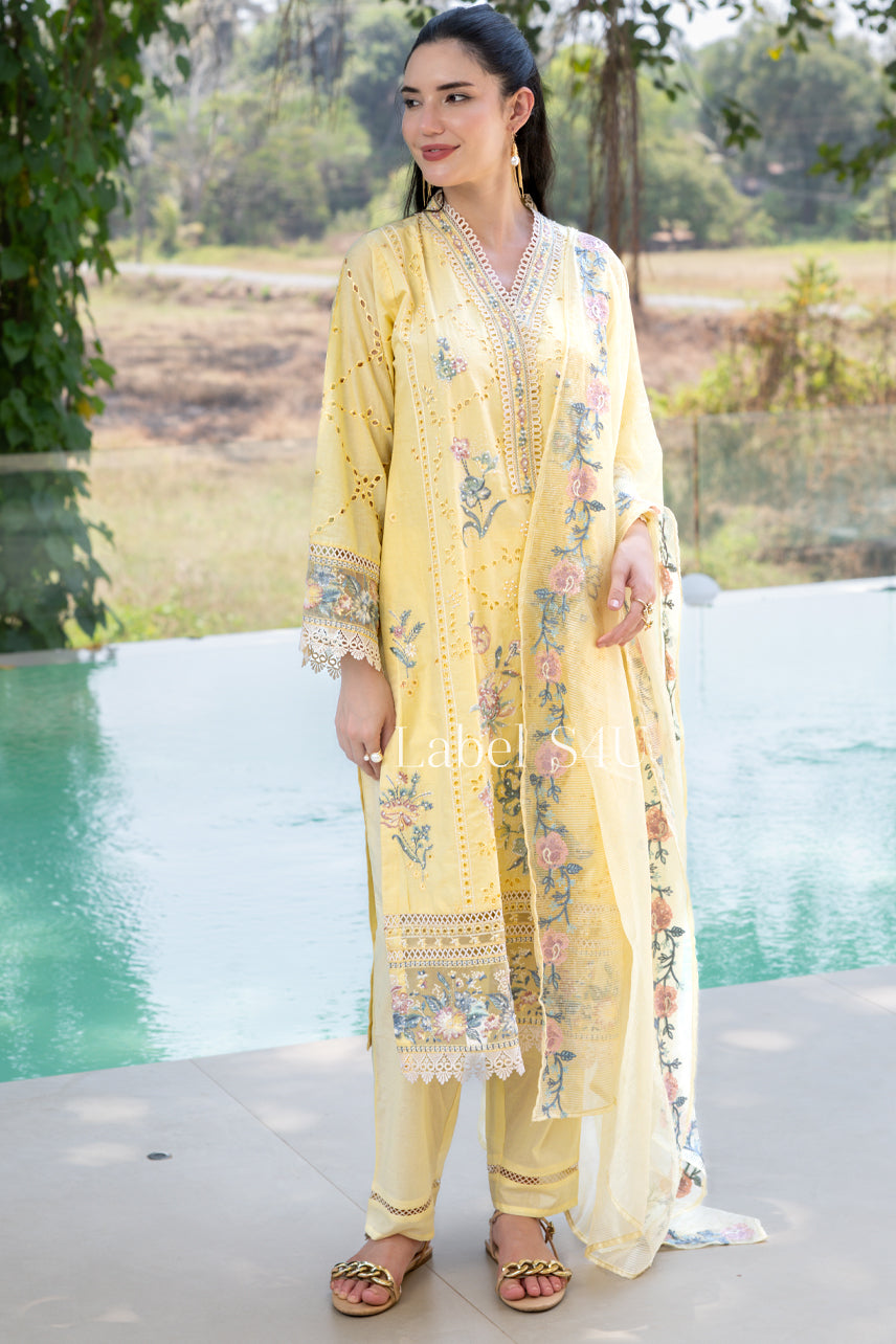 Delight Floral Embroidered Suit Set