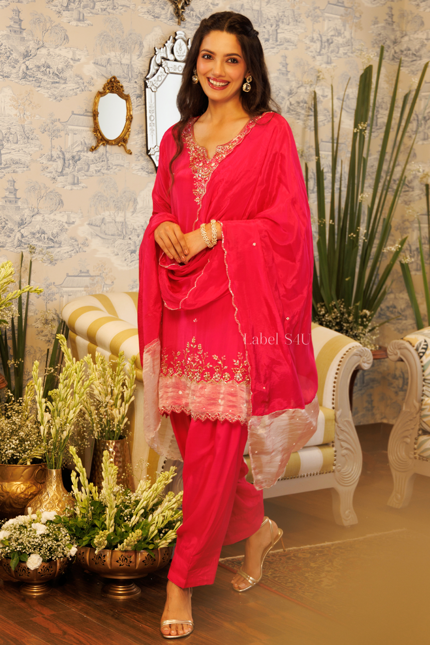 Scarlet Embellished Farshi Salwar Set