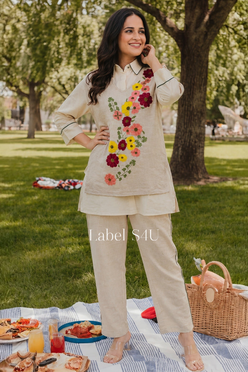 Botanique Layered Embroidered Co-Ord Set