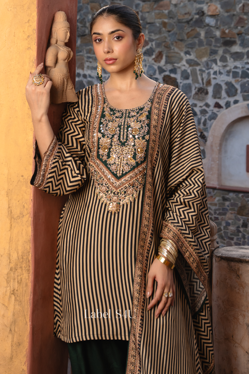 Stripes Heritage Farshi Salwar Set