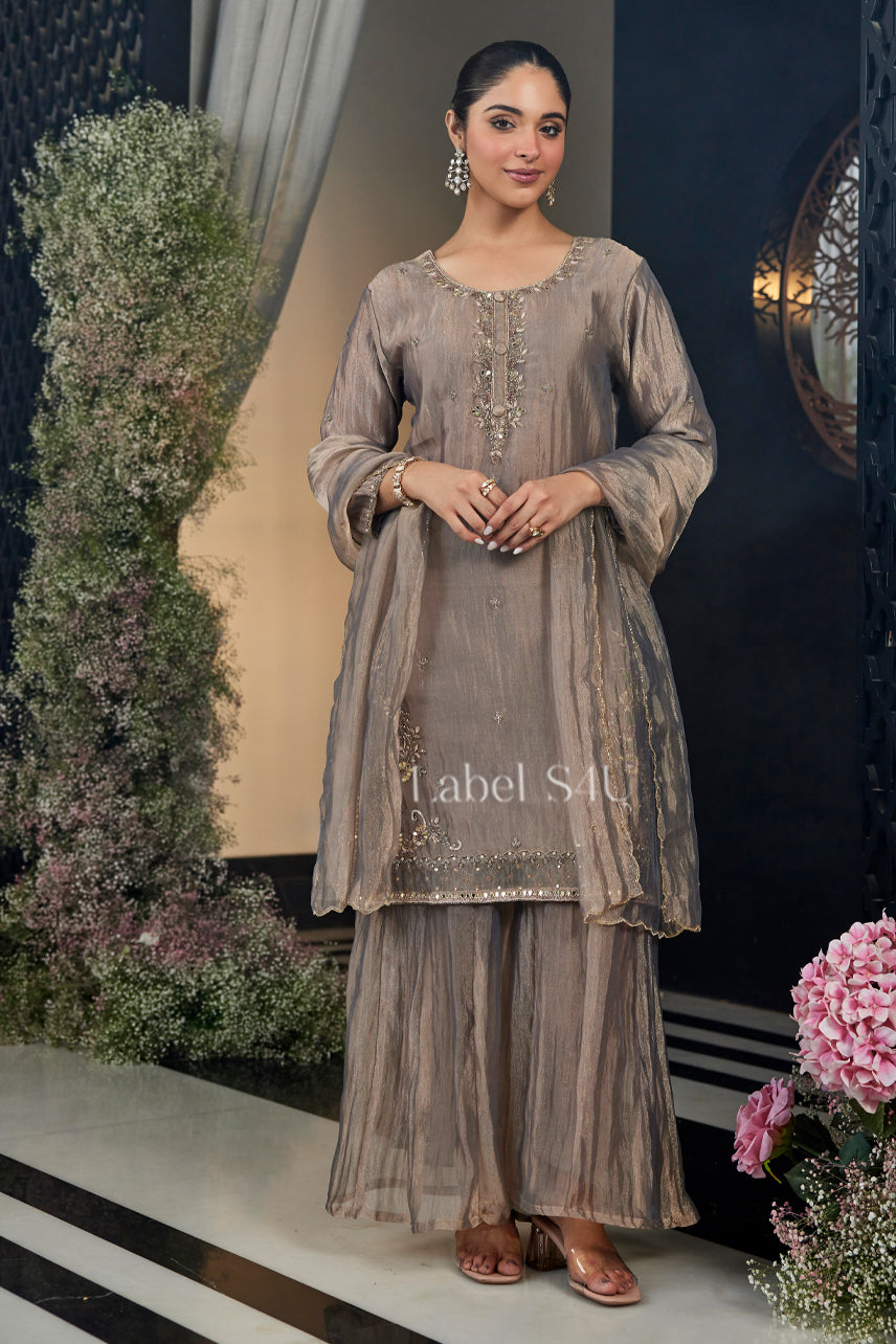 Rosewood Elegance Suit Set with Farshi Salvar | Label S4U