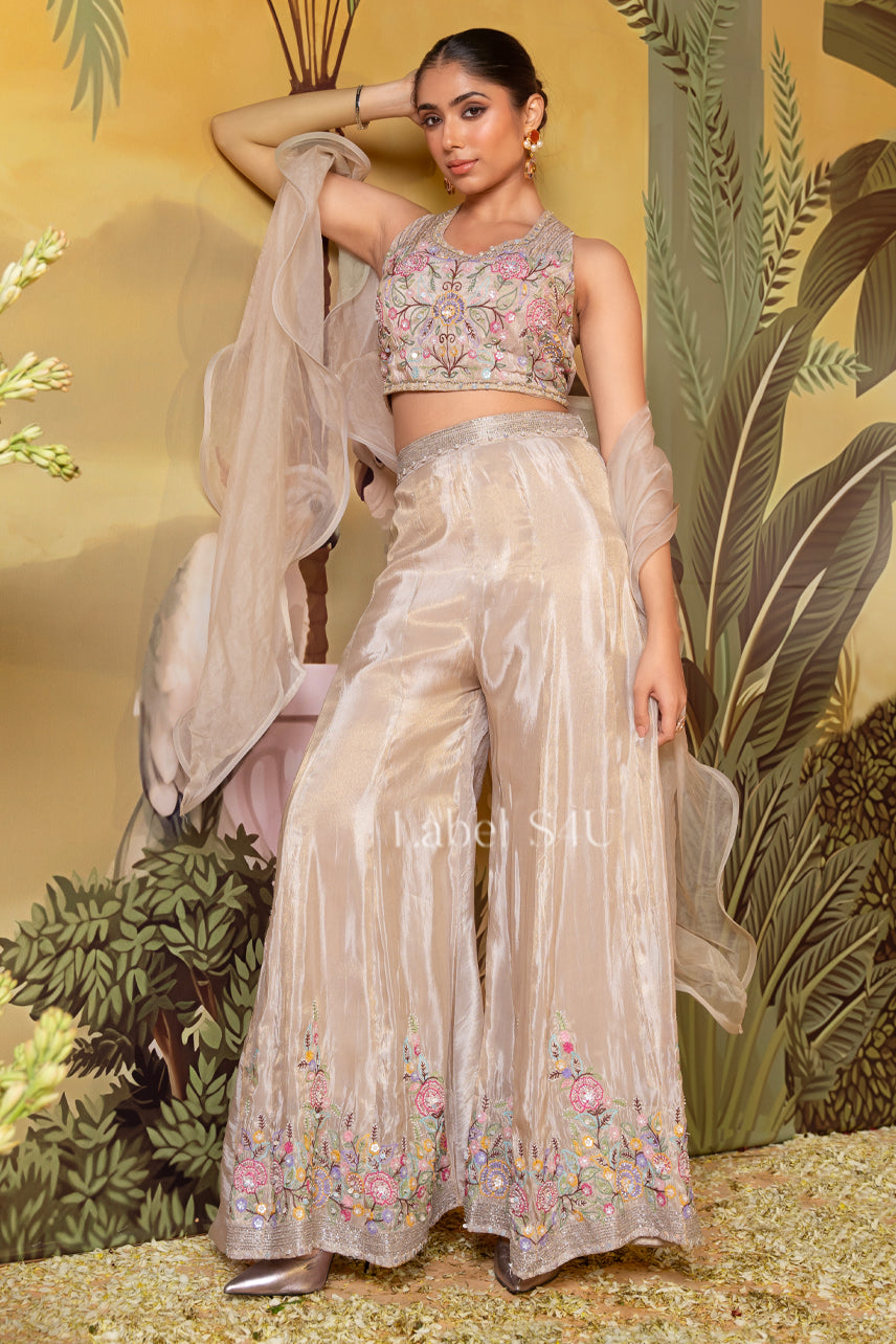Champagne Glow-Palazzo Set