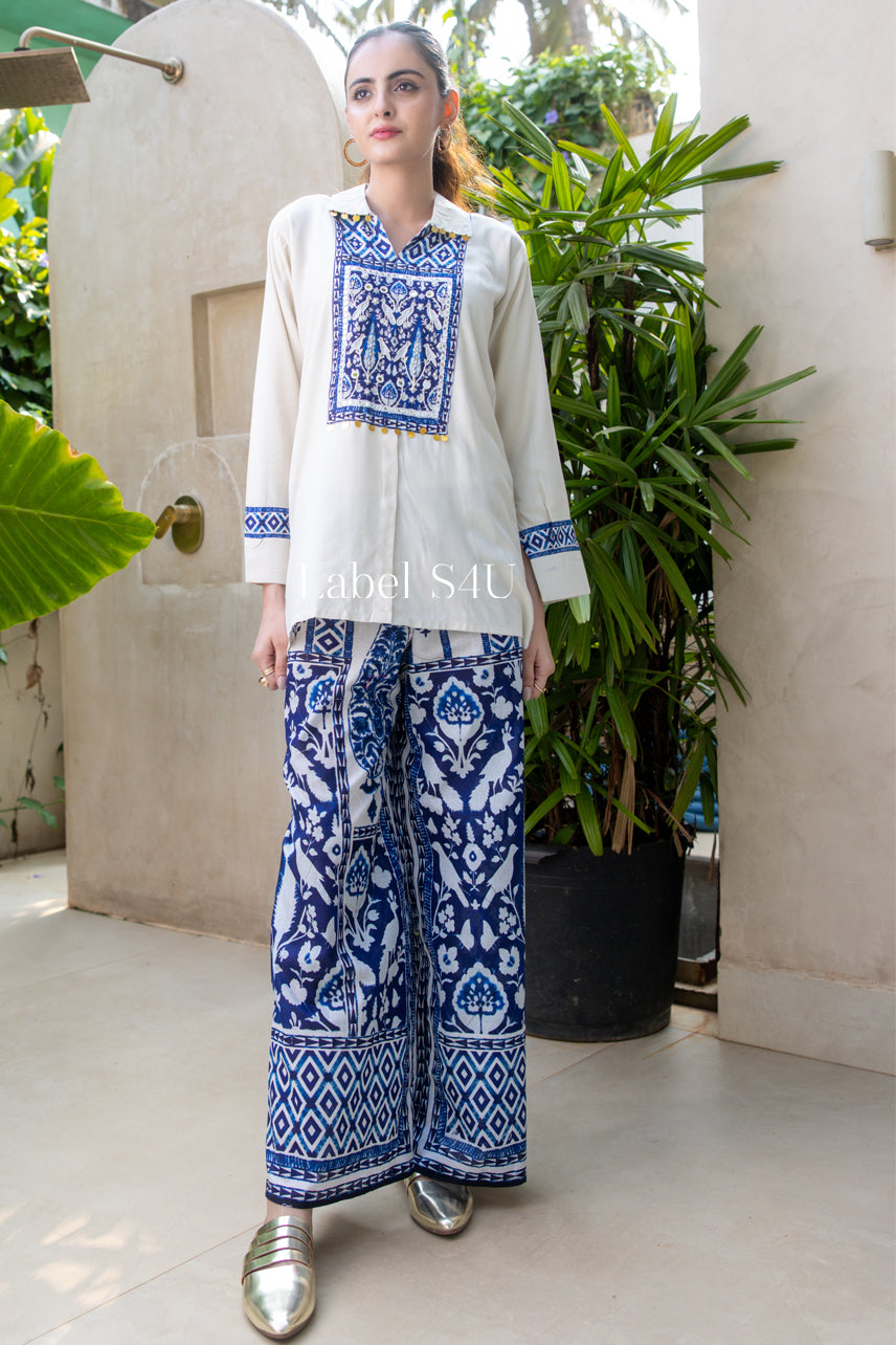 Boho Embroidered Cotton Co-ord Set