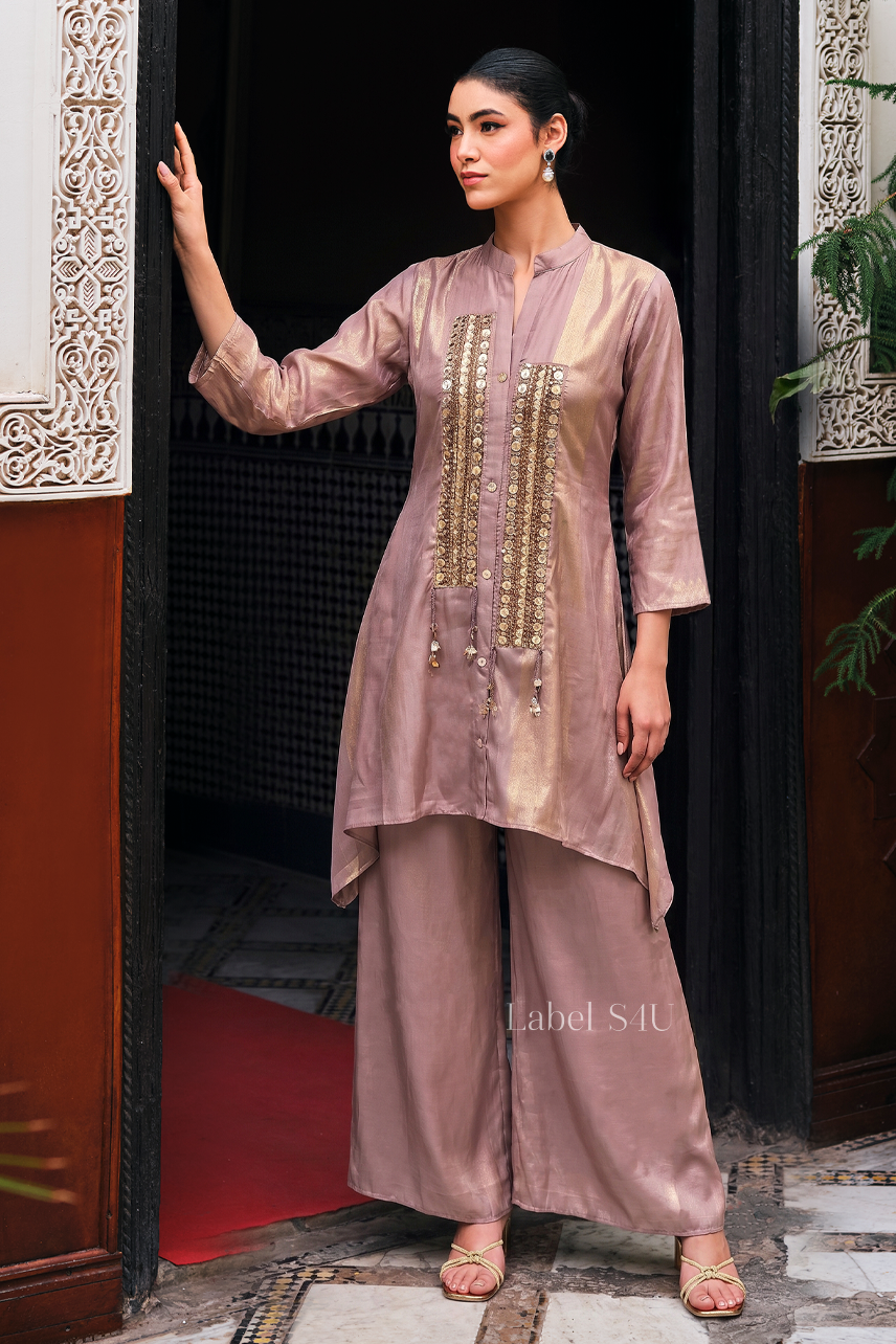 Dusty Rosegold Patchwork Co-ord Set