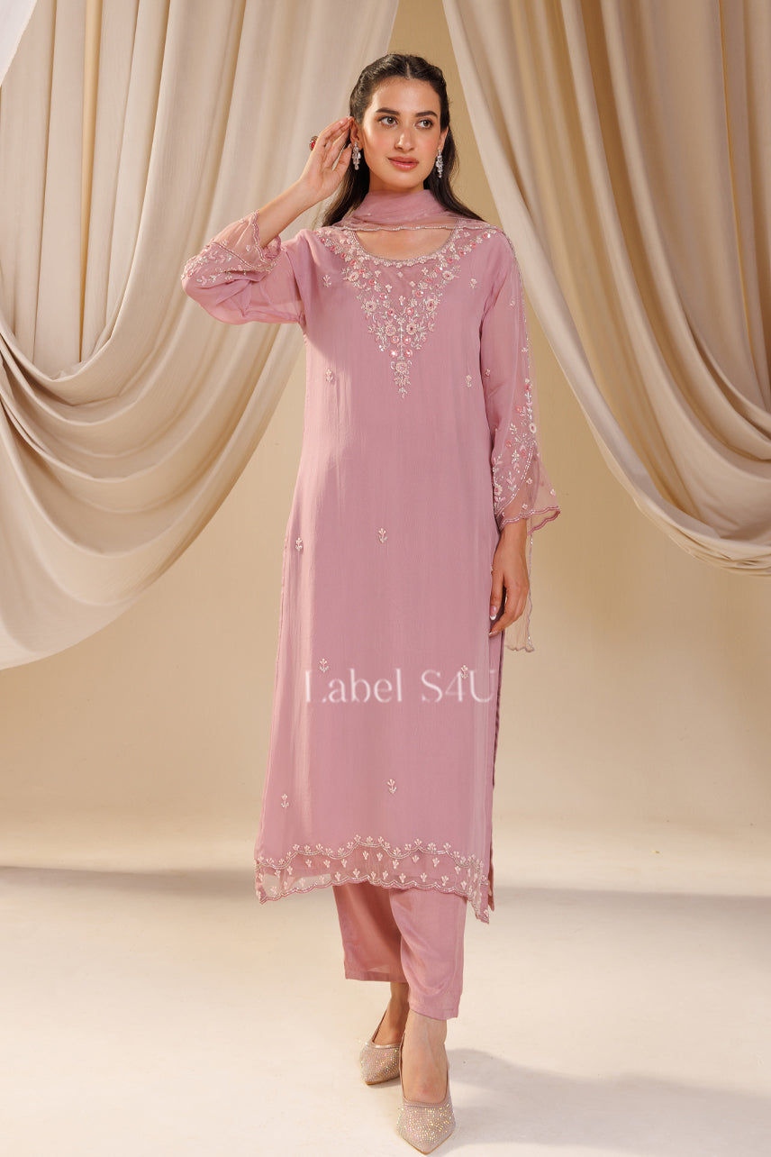 Sitara Pink Glow-Suit Set