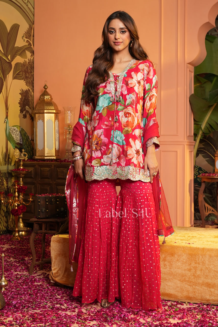Flaunt The Florals-Sharara Set