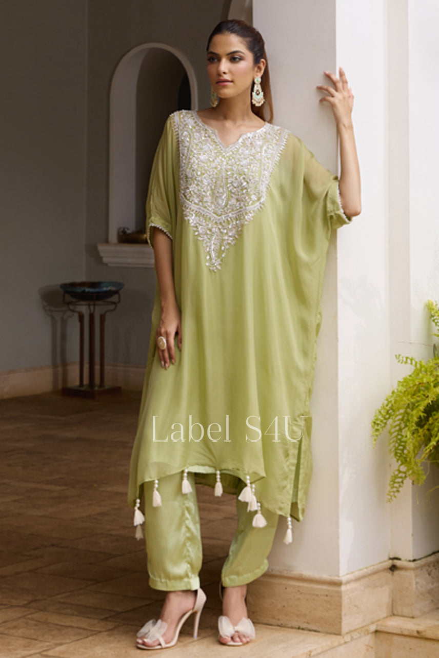 Lush Leaf-Kaftan Set