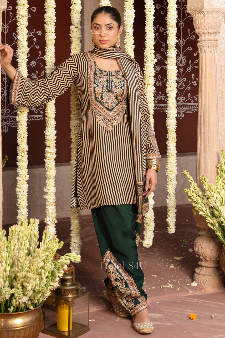 Stripes Heritage Farshi Salwar Set