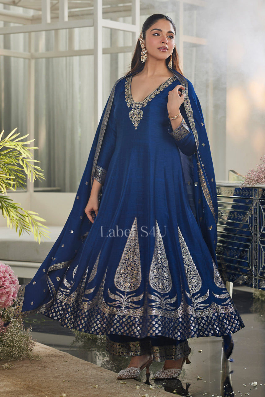 Classic Blue-Anarkali Set
