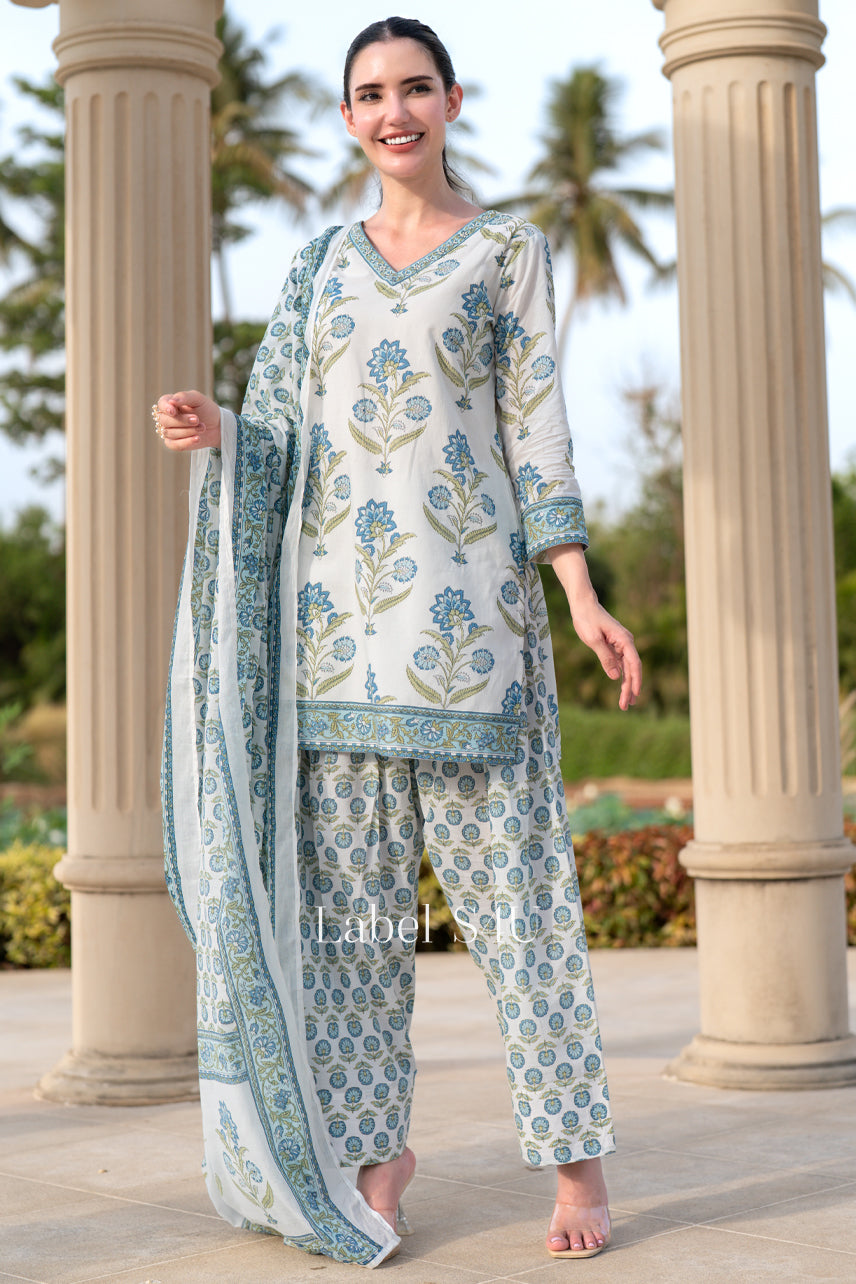 Coastal Bloom Printed Suit Set