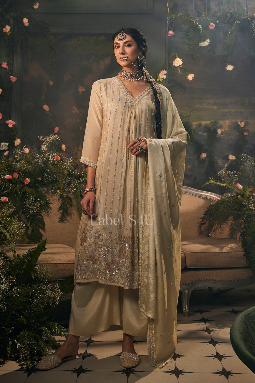 Nawabi Grace Embroidered-Anarkali Set