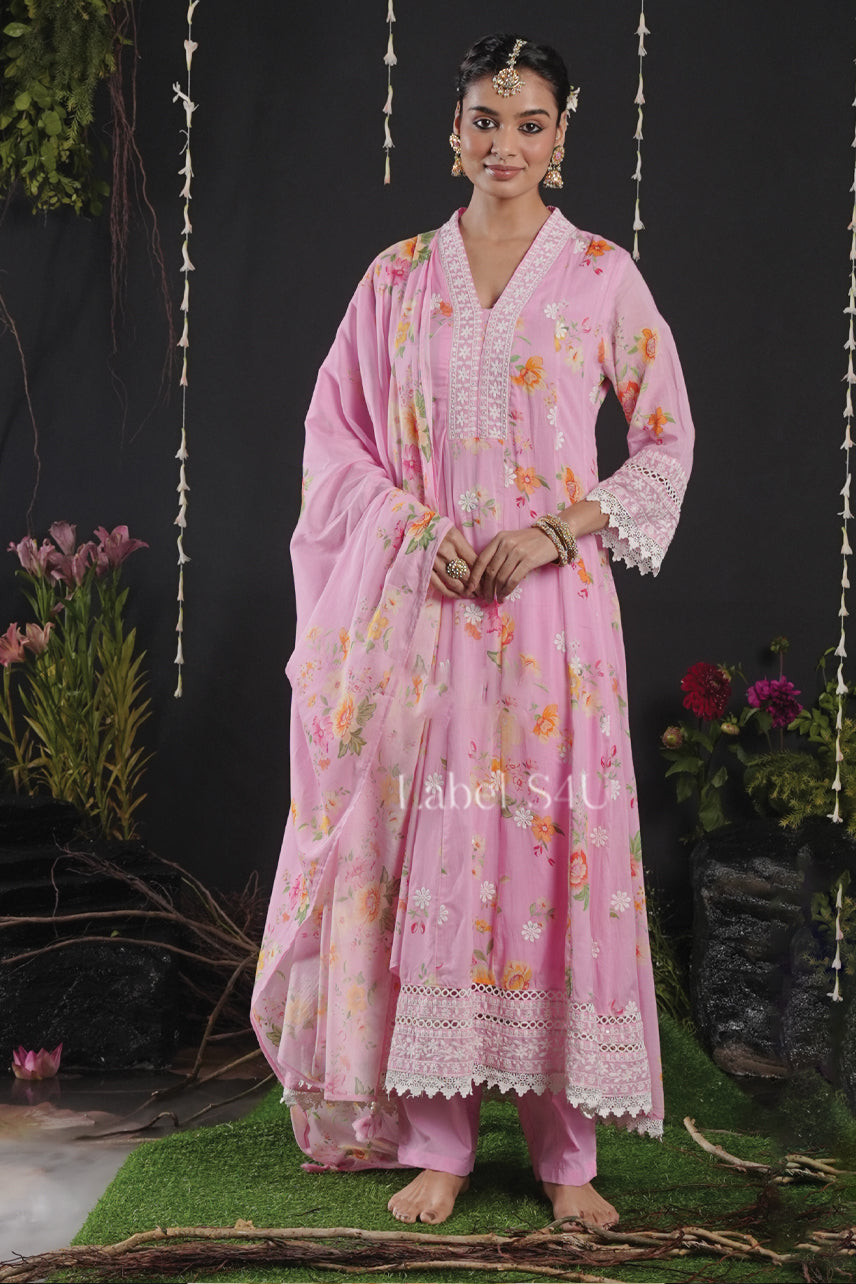 Satrangi Floral-Anarkali Set