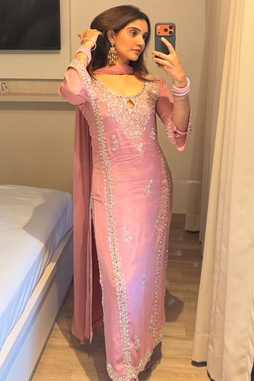Pretty Pastels Handwork Suit Set