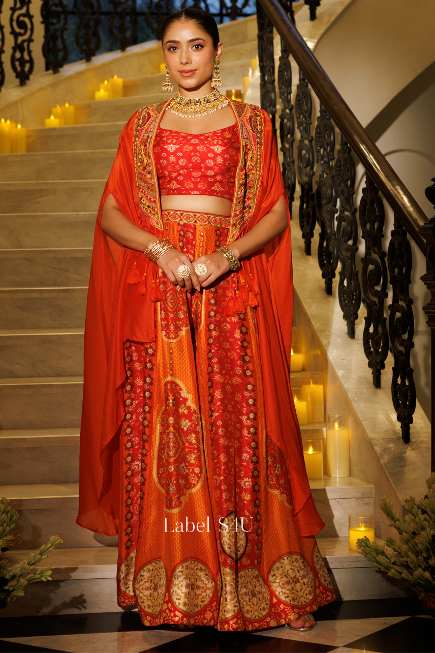 Saffron Diaries Printed Lehenga Set