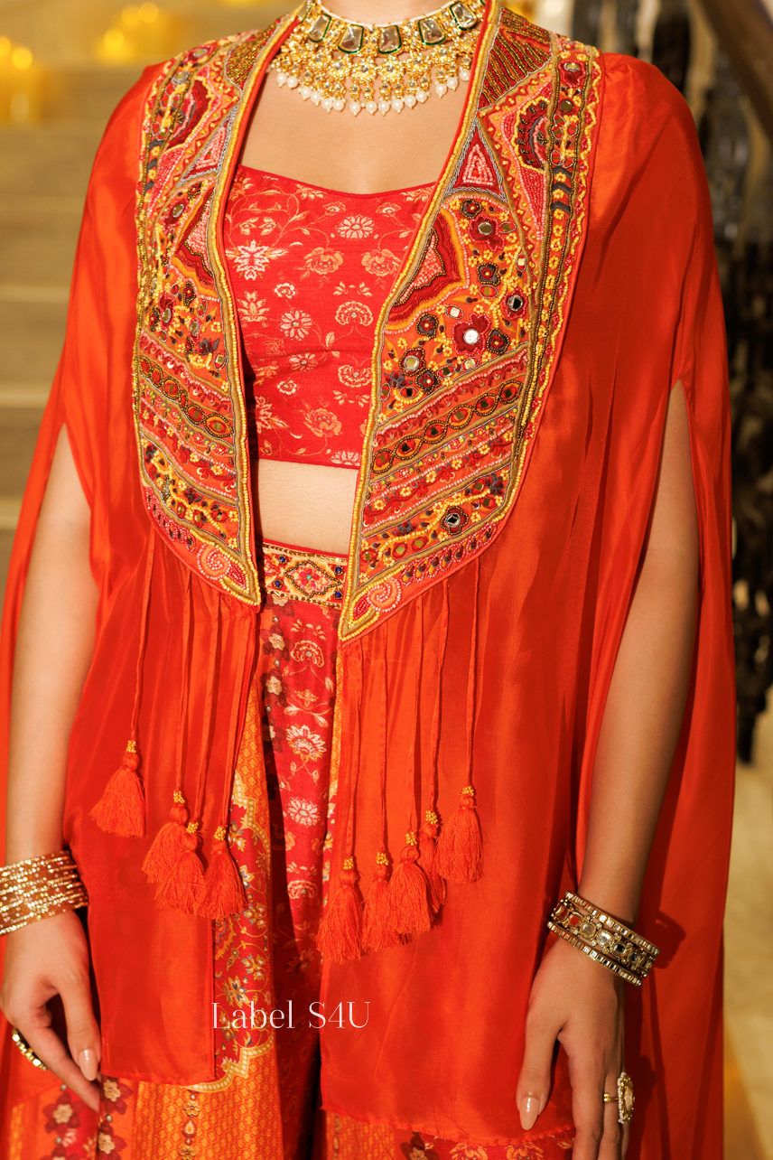 Saffron Diaries Printed Lehenga Set