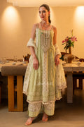 Pistachio Bloom Cotton Anarkali Set