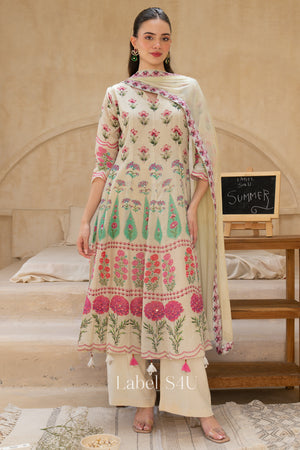 Blooming Printed Mul Anarkali Set