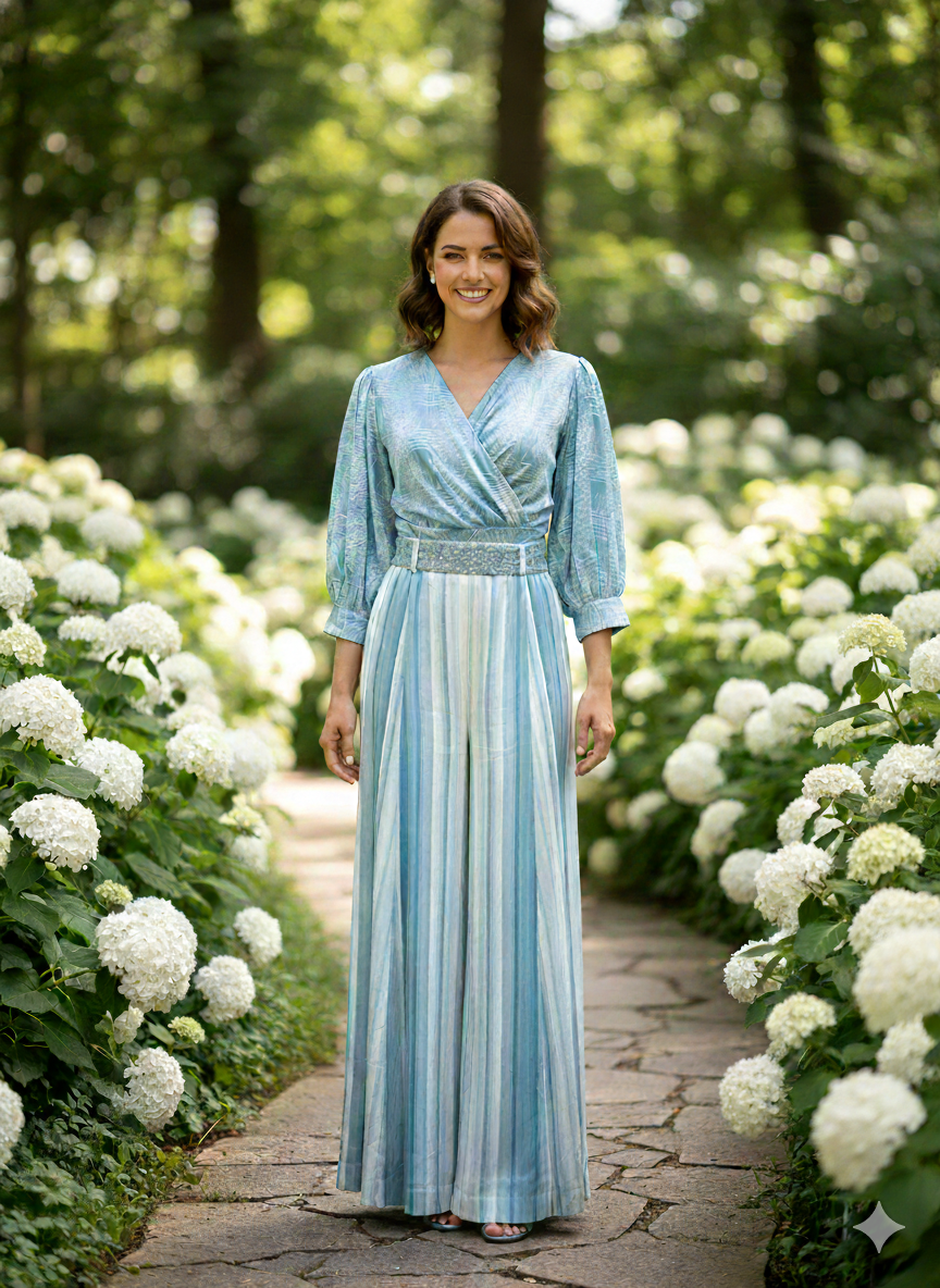 Blue Striped-Jumpsuit