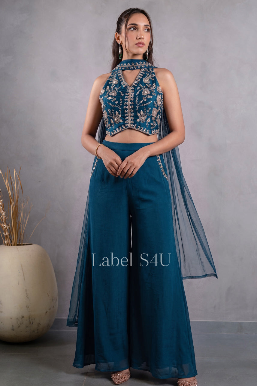 Halter Edit Embellished Palazzo Set