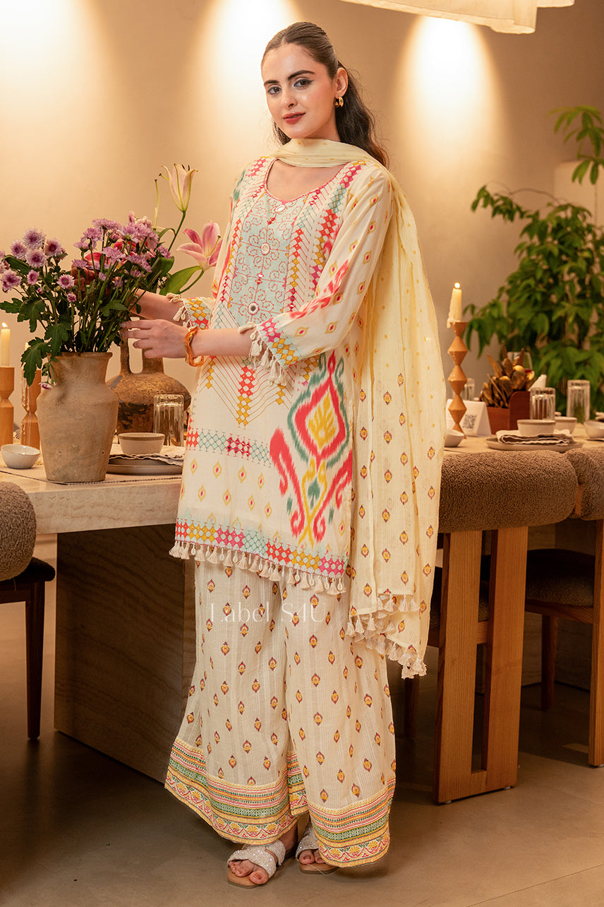 Tassel Detail Printed Palazzo Set