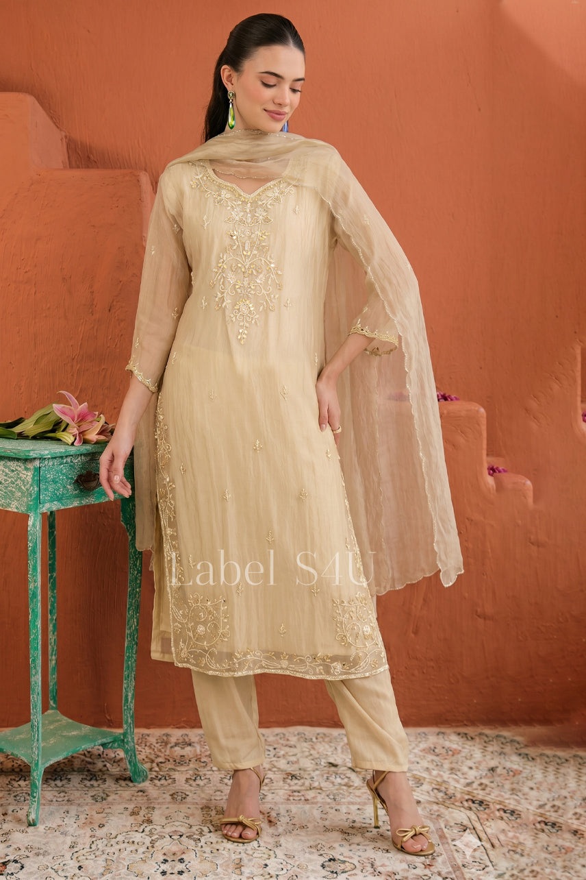 Golden Whisper Handwork Suit Set