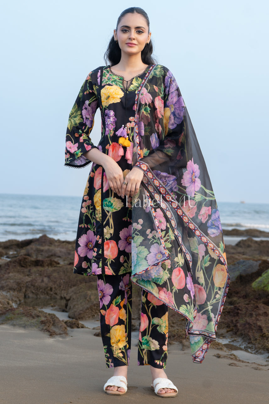 Fresh Florals Printed Cotton Suit Set