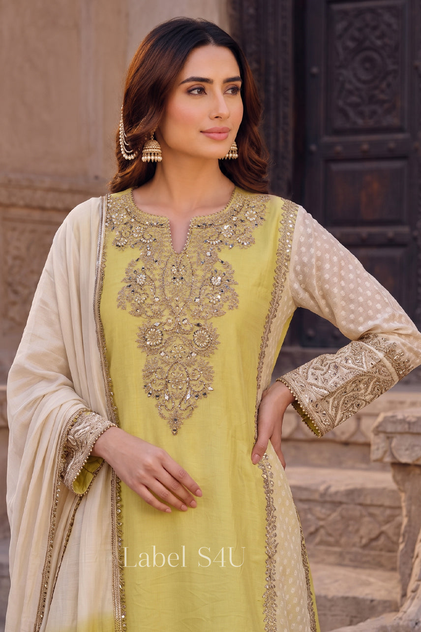 Sunehri Saga-Farshi Salwar Set