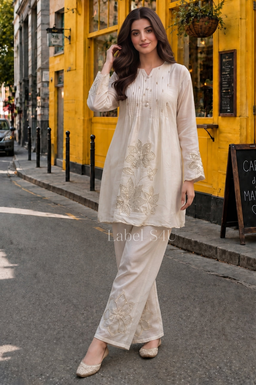 Pearl Fleurline Embroidered Co-ord Set